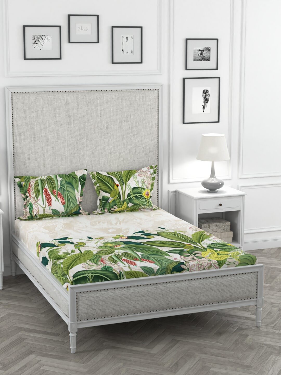 

Portico New York Cotton Printed King Size Bedsheet 144 TC ( 1 Bedsheet With 2 Pillow Covers Multi )