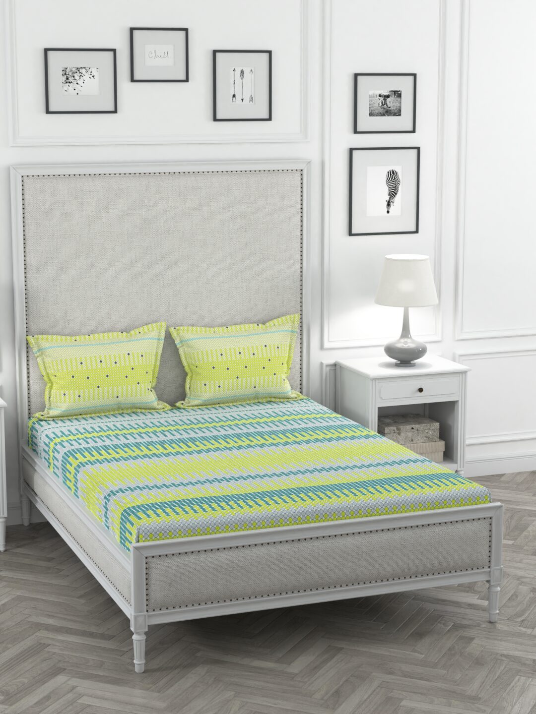 

Portico New York Cotton Printed Double Size Bedsheet 144 TC ( 1 Bedsheet With 2 Pillow Covers Multi )