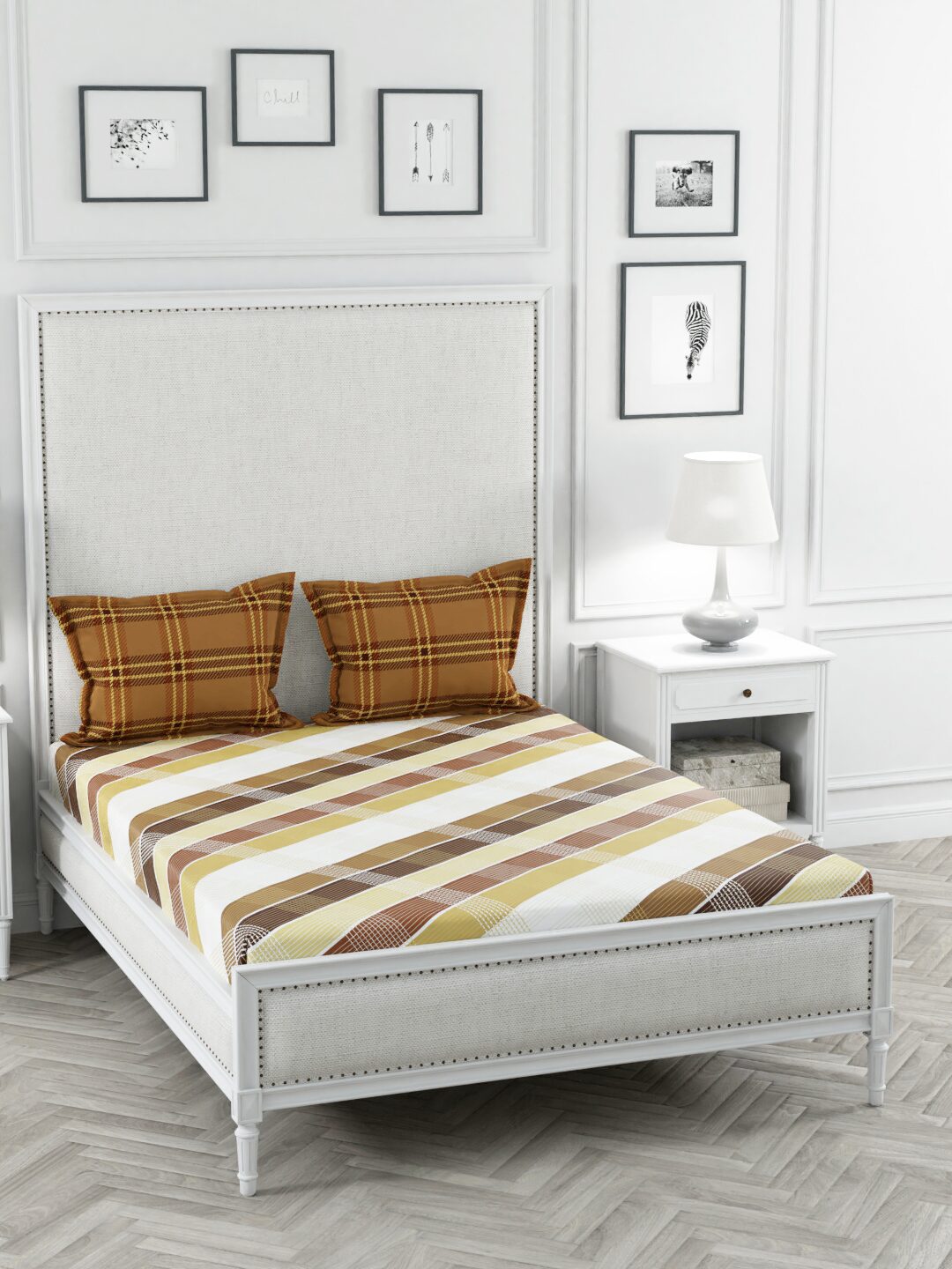 

Portico New York Cotton Printed Double Size Bedsheet 144 TC ( 1 Bedsheet With 2 Pillow Covers Multi )