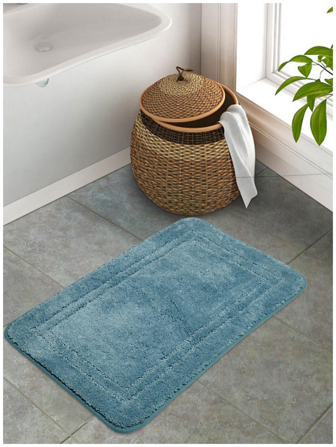 

Portico New York Cotton Solid Blue 1 Large Bath Mat Portico New York