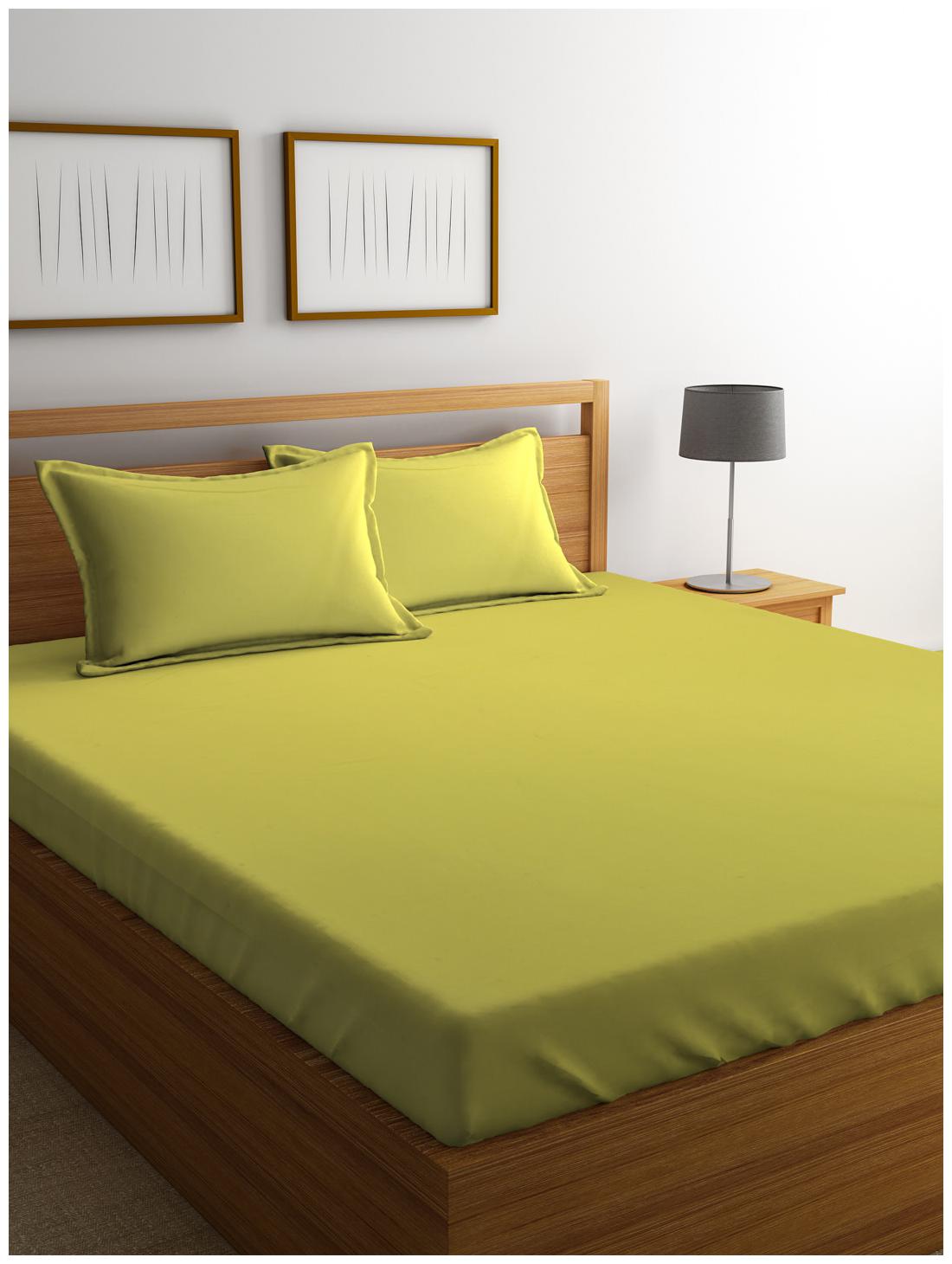 

Portico New York Cotton Printed King Size Bedsheet 144 TC ( 1 Bedsheet With 2 Pillow Covers Green )