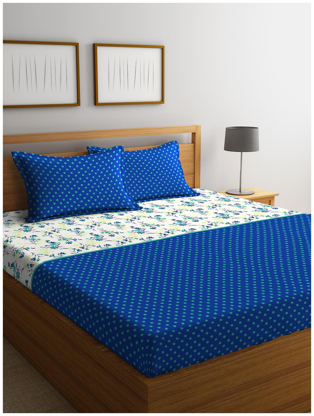 

Portico New York Cotton Printed King Size Bedsheet 210 TC ( 1 Bedsheet With 2 Pillow Covers Multi )