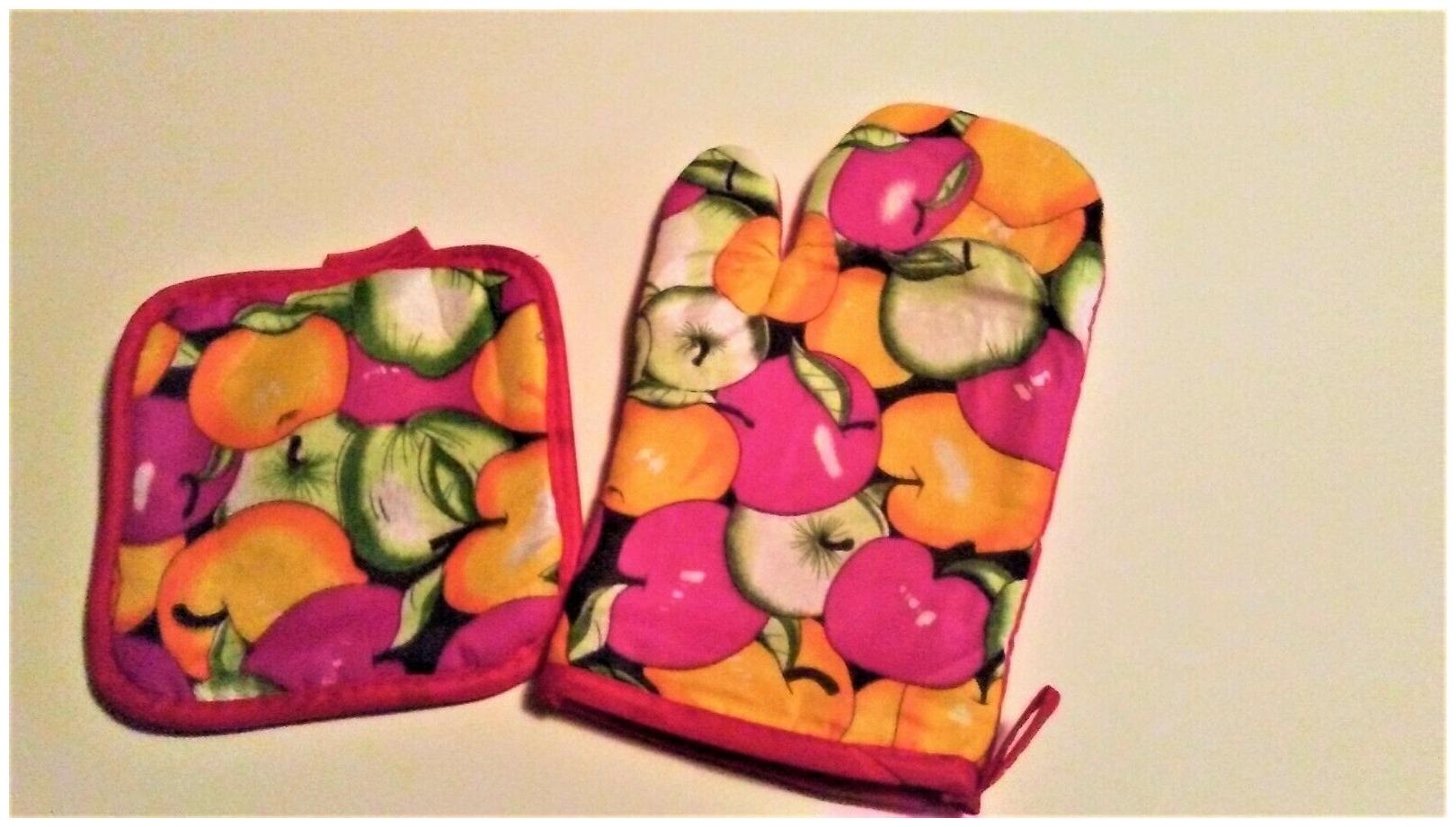 

Potholder Oven Mitt Kitchen Textile Cooking Baking Fruit Theme