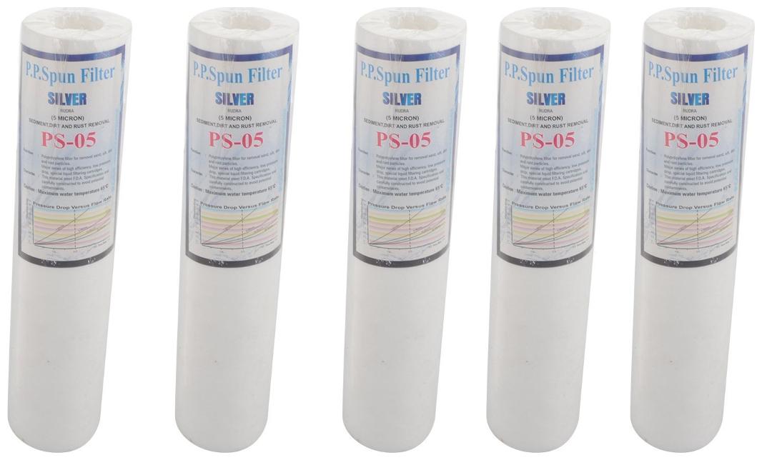 

Spun Filter Cartridge 5 Micron for Domestic RO UV UF Water Purifier (Pack of 5)