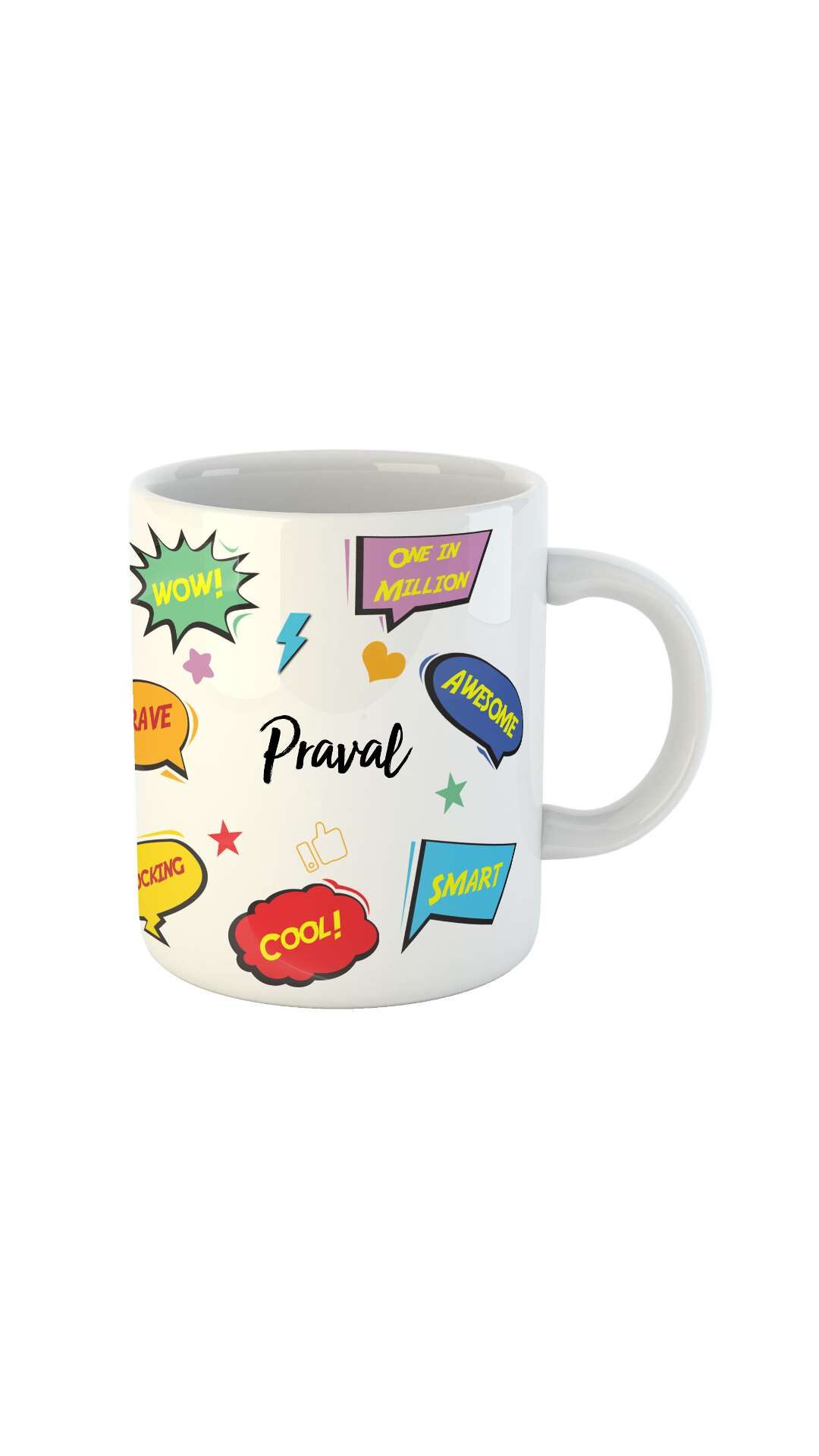 

Praval Name Printed Ceramic Coffee Mug Best Gift For Birthday by AshvahTM