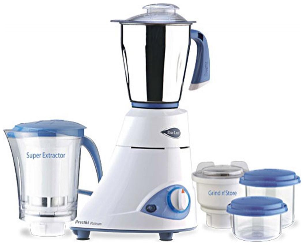 

Preethi PLATINUM - MG 139 750 W Mixer Grinder ( White Blue 4 Jars )