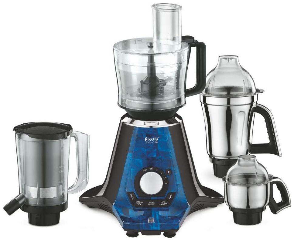 

Preethi ZODIAC 2 0 MG235 750 W Juicer Mixer Grinder ( Black Blue 4 Jars )