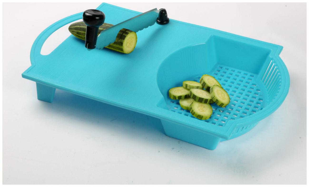 

Premillia Smart Cutting Board With Washing Bowl for Exclusive Smart People (Set of 1 - Blue)