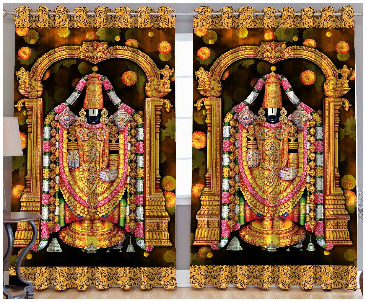 

Nanki s Polyester Door Window Room Darkening Multi Regular Curtain ( Eyelet Closure Printed )