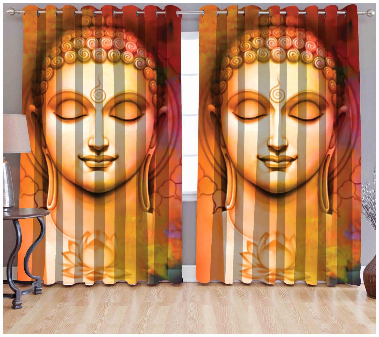 

Nanki s Polyester Door Window Room Darkening Multi Regular Curtain ( Eyelet Closure Printed )