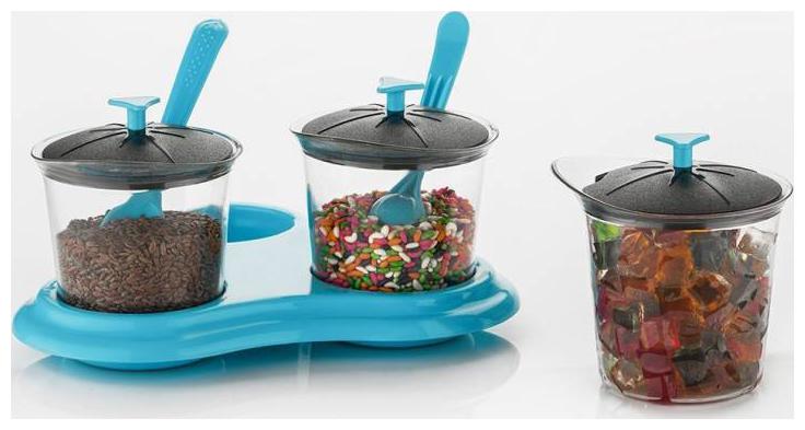 

SKYFLY 250 ml Blue Plastic Container Set - Set of 3