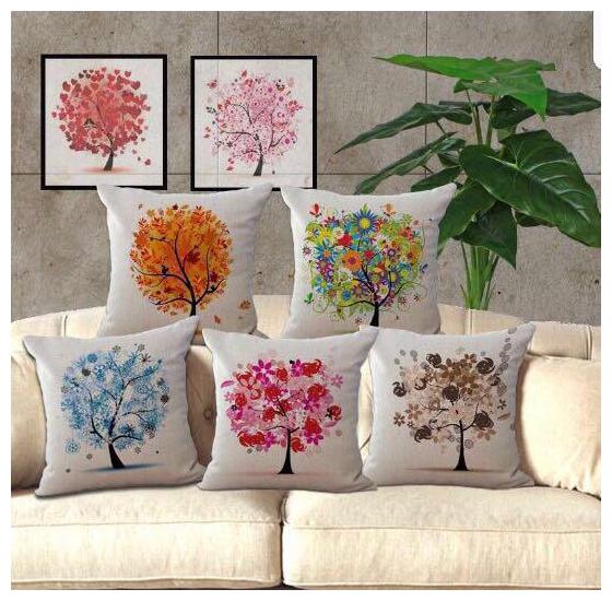 

JMT Premium Quality Digital Print Jute Cushion Covers Set Of 5 Pcs