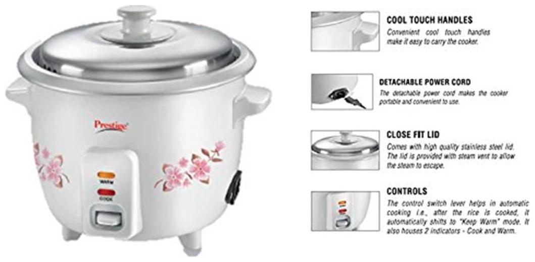Buy Prestige PRESTIGE422080.5L 0.5 L Rice cooker Online at Low Prices
