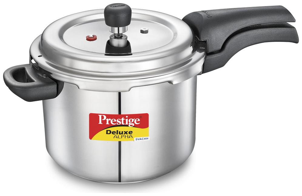 

Prestige Stainless Steel 4 L Induction Bottom Outer Lid Pressure Cooker - Set of 1