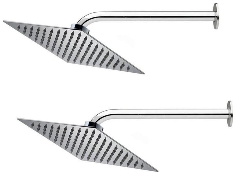 

Prestige 4x4 ULa Slim Rain Shower Head with 22 86 cm (9 inch) Round Arm -Pack of 2