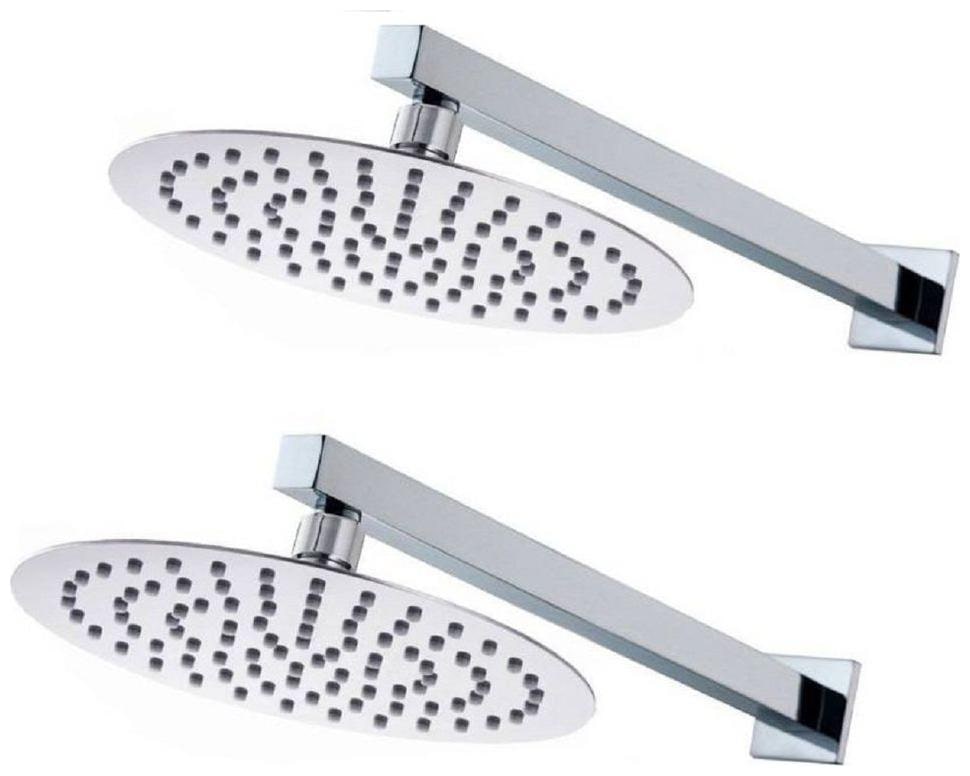 

Prestige 6x6 Ultra Slim Round Shower Head with 38 1 cm (15 inch) Arm -Pack of 2