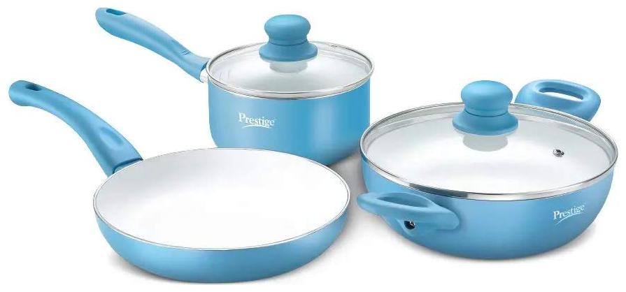 

Prestige Luxe Ceramic cookware 3 Piece Set with Induction Base