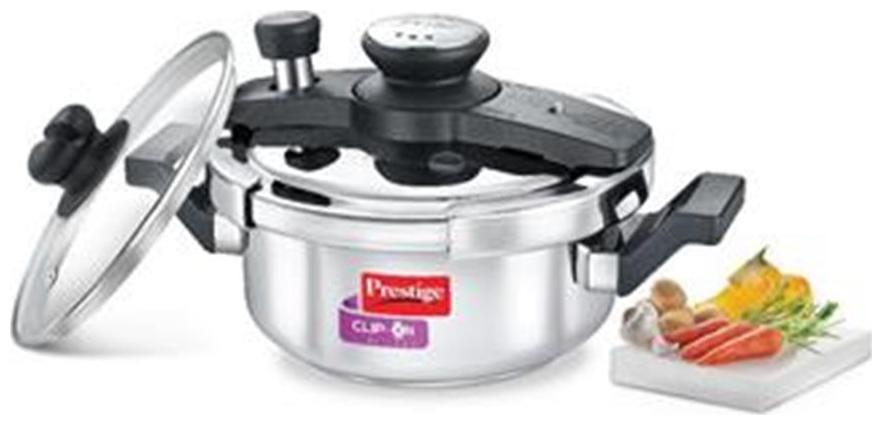 

Prestige Clip-On Stainless Steel 2 L Induction Bottom Outer Lid Pressure Cooker - Set of 1