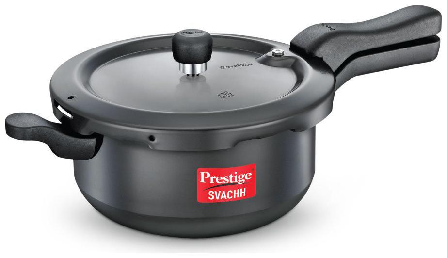 

Prestige Hard-Anodized Aluminium 3 5 L Induction Bottom Outer Lid Pressure Cooker - Set of 1 ISI Certified