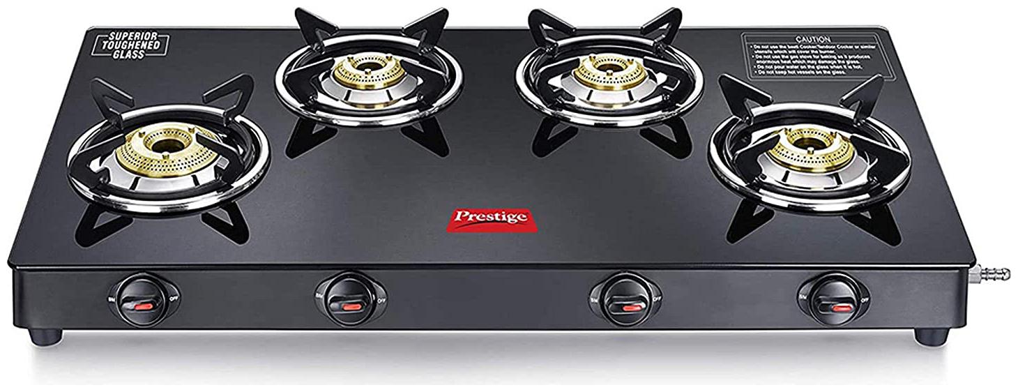 

Prestige Marvel Plus 4 Burner Regular Black Gas Stove ISI Certified