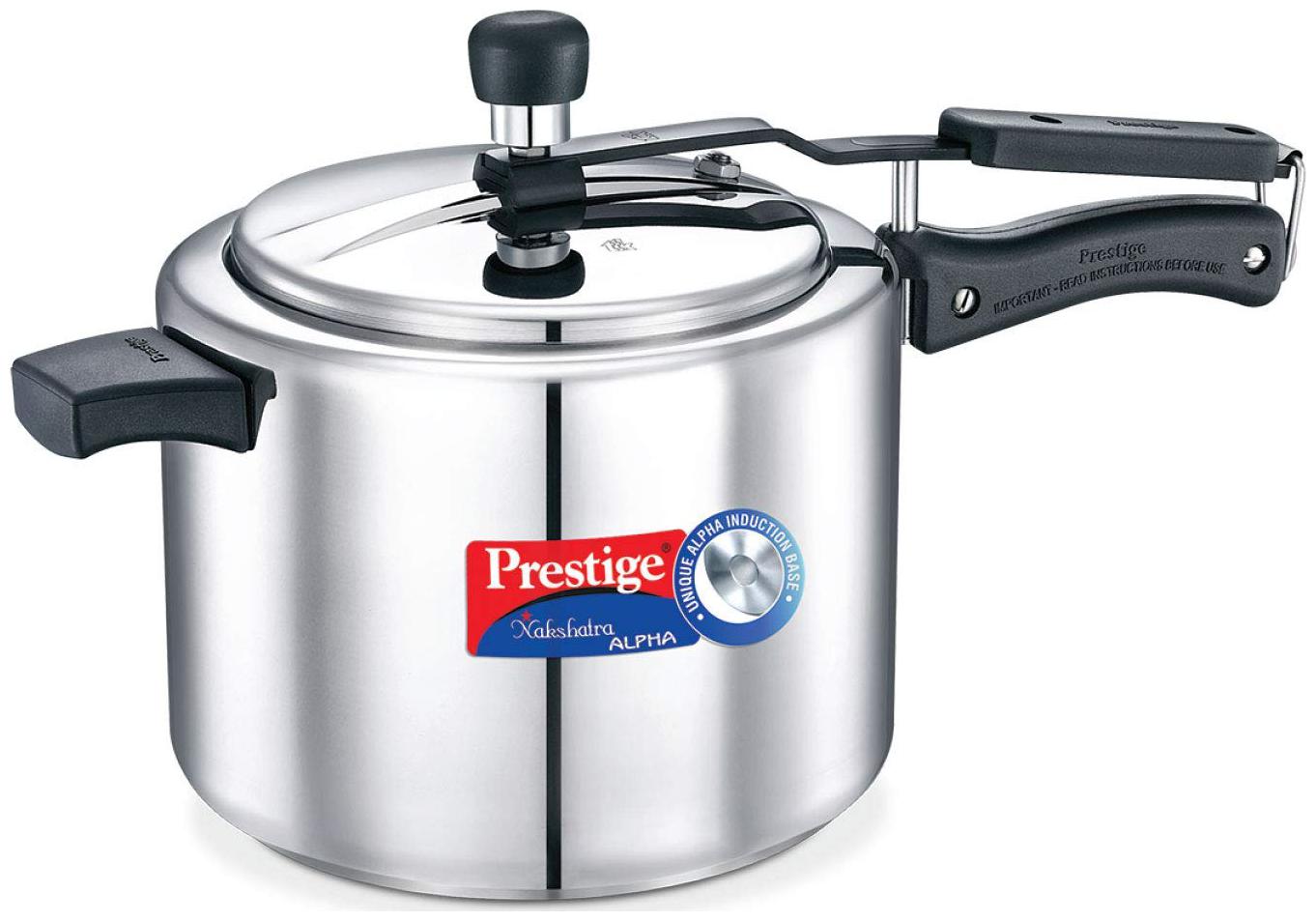 

Prestige Nakshatra Plus Stainless Steel 5 L Induction Bottom Inner Lid Pressure Cooker - Set of 1 ISI Certified