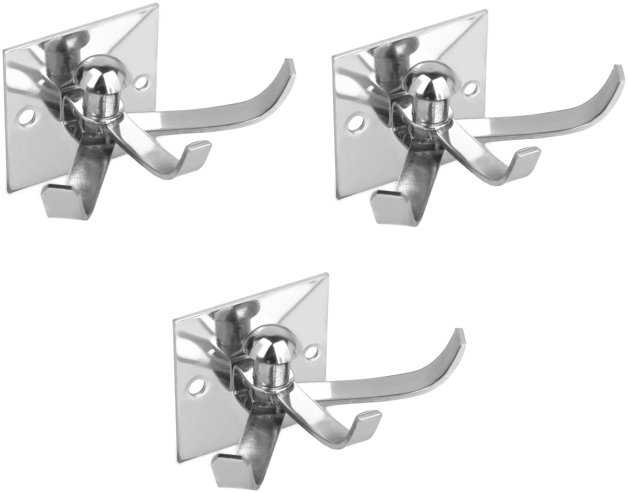 

Prestige Square Shape Flexible 4 Pin Cloth Hanger Bathroom Wall Door Hooks For Hanging keys Clothes towel (Pack of 3)