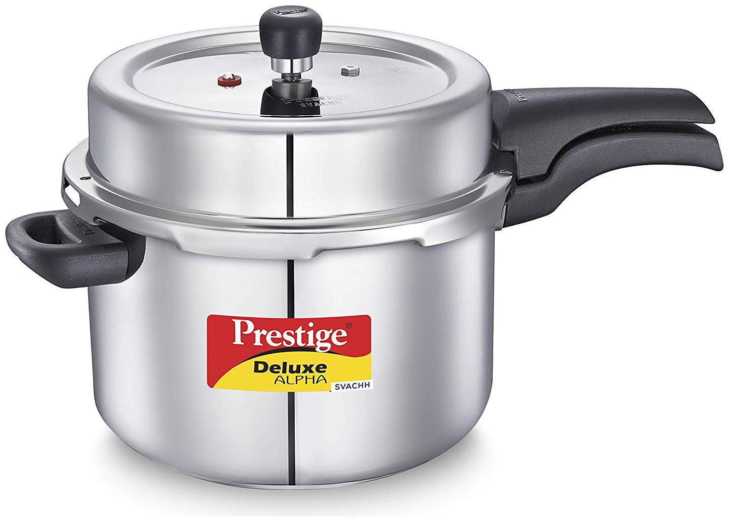 

Prestige Stainless Steel 8 L Induction Bottom Outer Lid Pressure Cooker - Set of 1