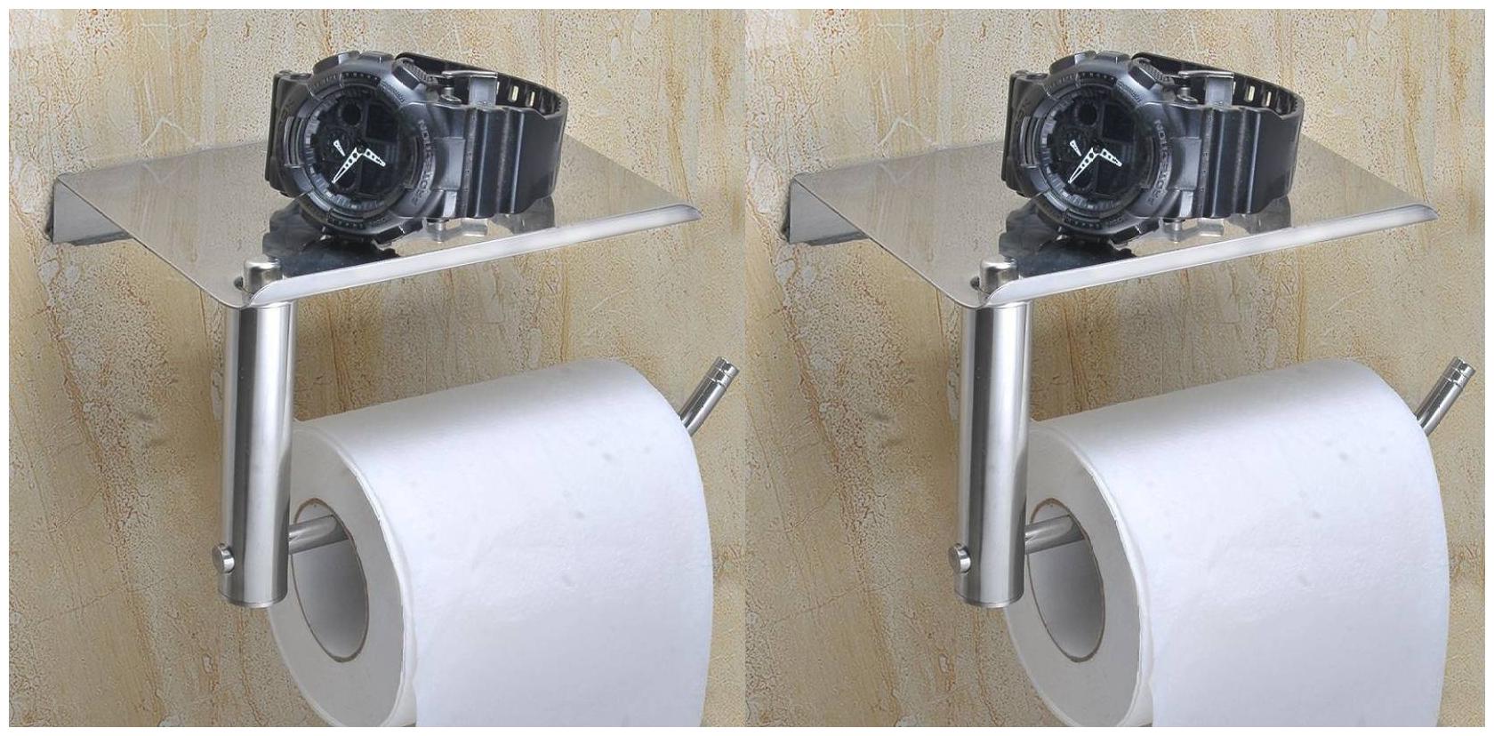 

Prestige stainless L-Shape steel chrome polish toilet paper holder (Pack of 2)