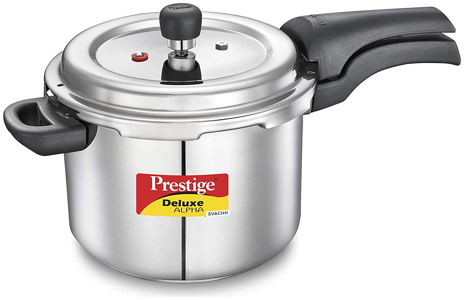 

Prestige Stainless Steel 4 L Induction Bottom Outer Lid Pressure Cooker - Set of 1