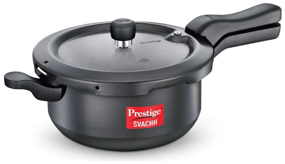 

Prestige Svachh Hard-Anodized Aluminium 3 5 L Induction Bottom Outer Lid Pressure Cooker - Set of 1 ISI Certified