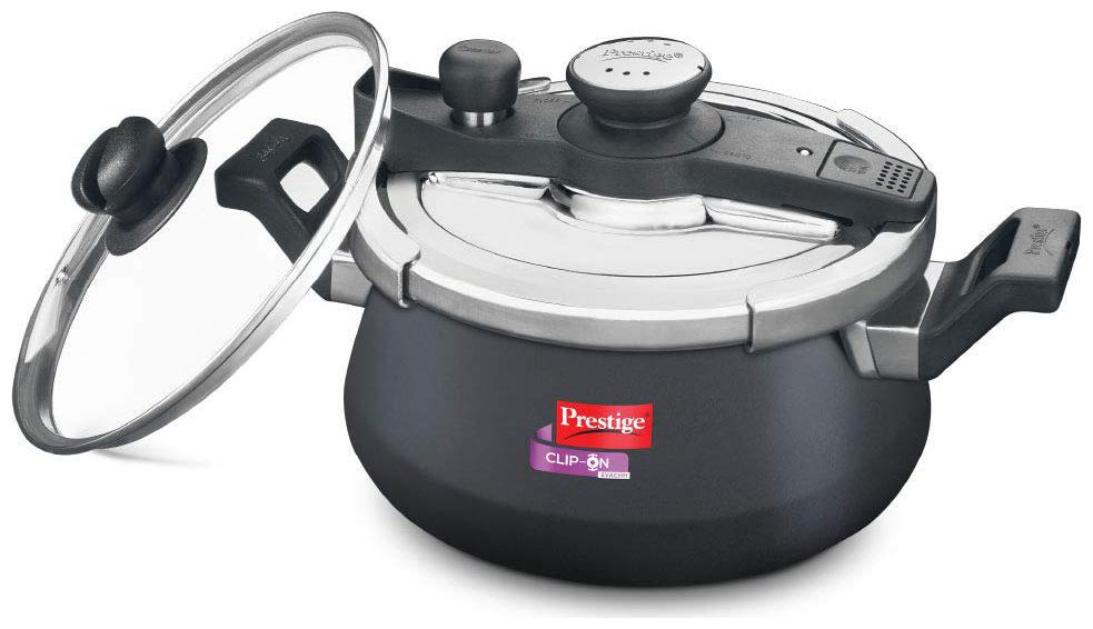 

Prestige Svachh Hard-Anodized Aluminium 5 L Induction Bottom Outer Lid Pressure Cooker - Set of 1 ISI Certified
