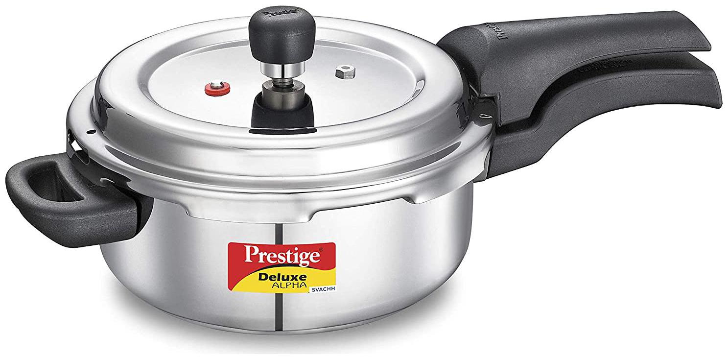 

Prestige Svachh Stainless Steel 3 L Induction Bottom Outer Lid Pressure Cooker - Set of 1 ISI Certified