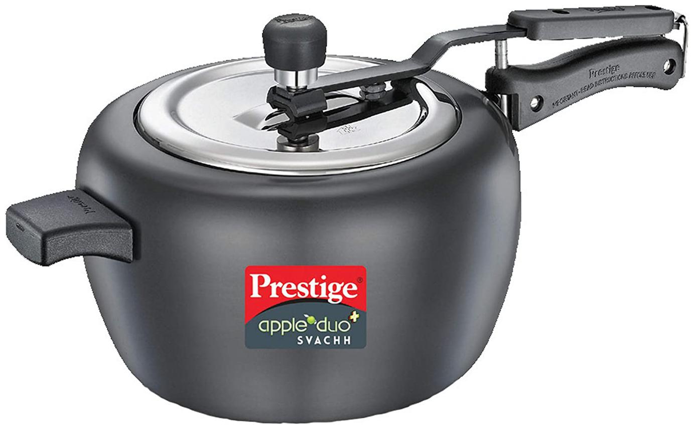 

Prestige Svachh Hard-Anodized Aluminium 2 L Induction Bottom Inner Lid Pressure Cooker - Set of 1 ISI Certified