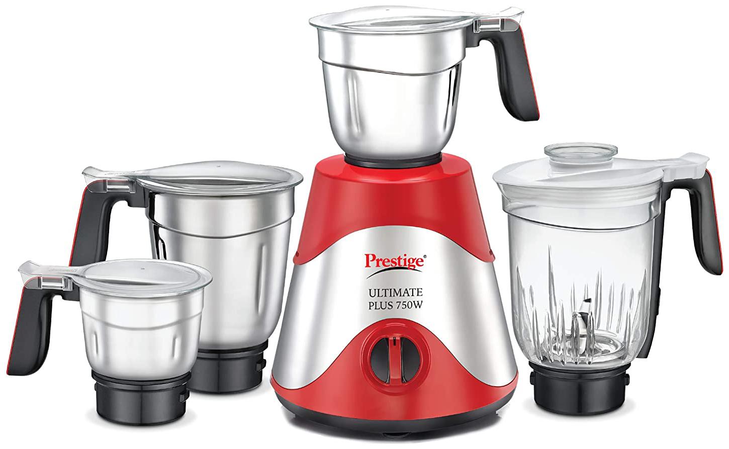 

Prestige ULTIMATE PLUS 750 W Juicer Mixer Grinder ( Red 4 Jars )