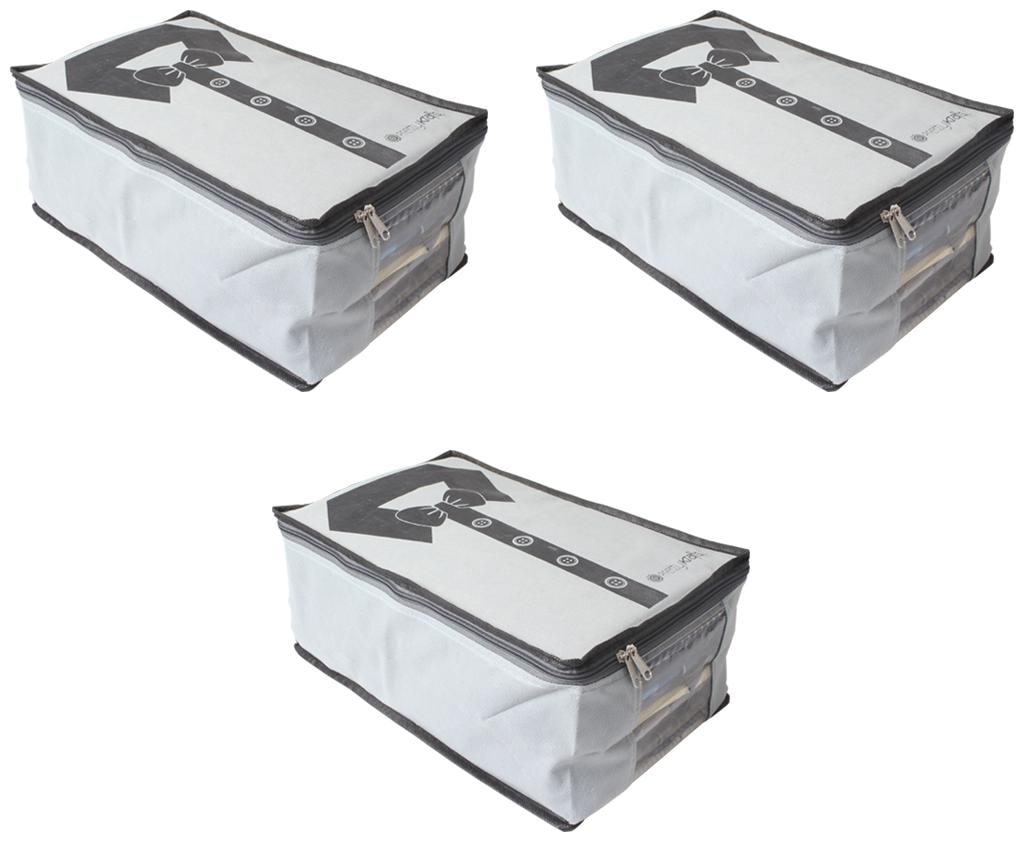 

PrettyKrafts Non Woven Shirt Cover Shirt Organiser (Set of 3) - Grey