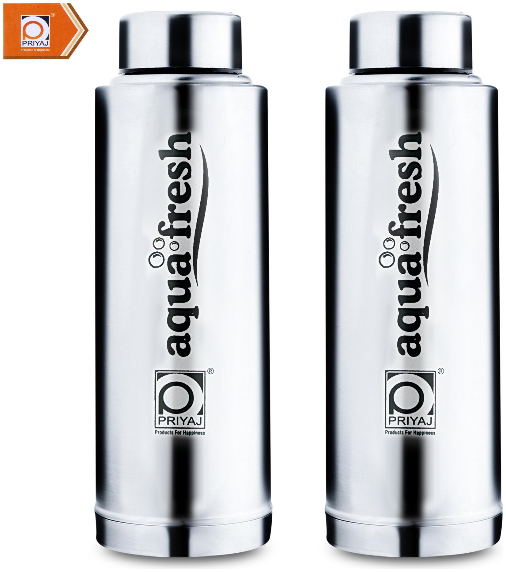

PRIYAJ Stainless Steel Silver Water Bottle ( 600 ml Set of 2 )