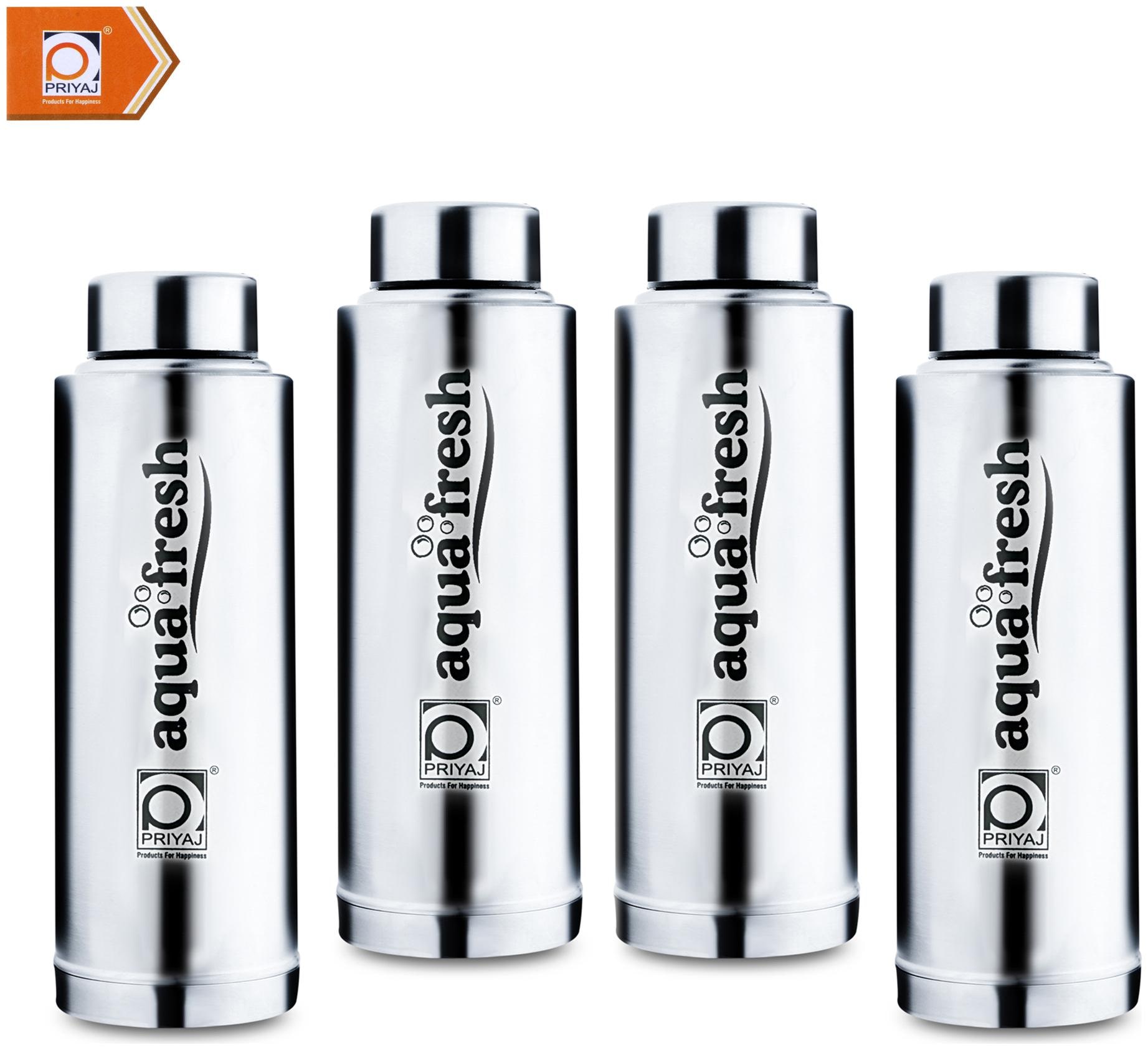 

PRIYAJ Stainless Steel Silver Water Bottle ( 600 ml Set of 4 )