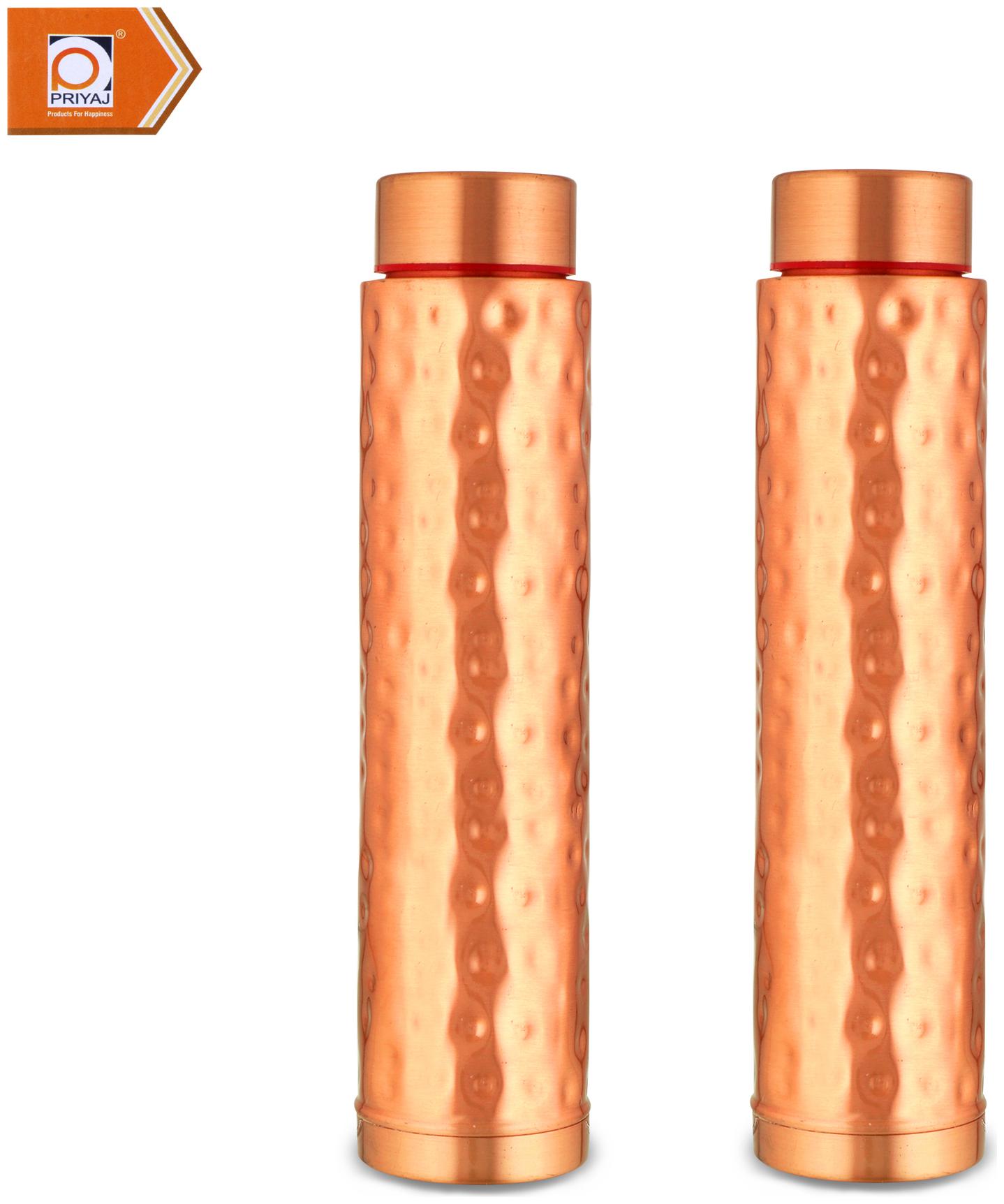 

PRIYAJ Copper Brown Water Bottle ( 400 ml Set of 2 )