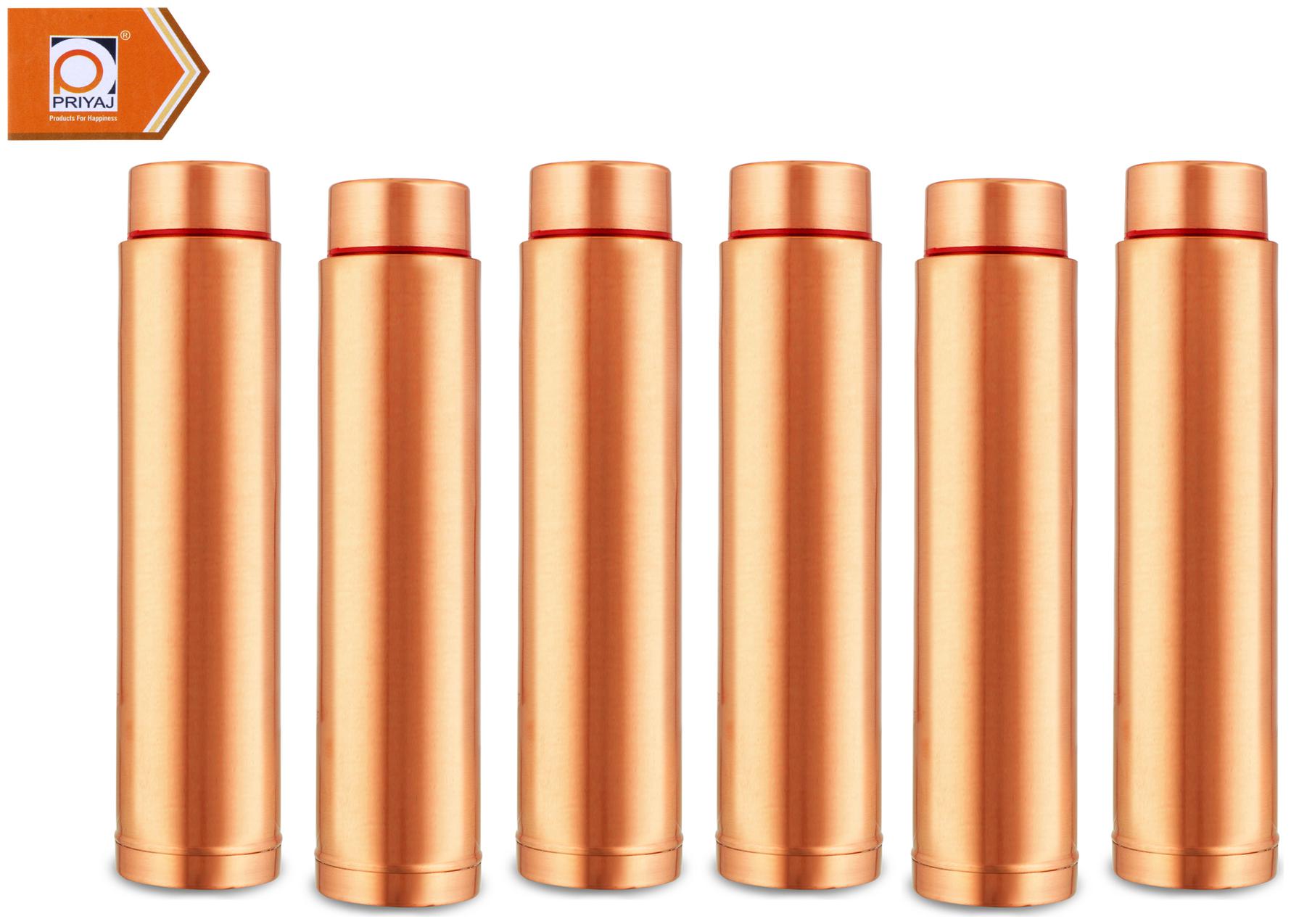 

PRIYAJ Copper Brown Water Bottle ( 550 ml Set of 6 )