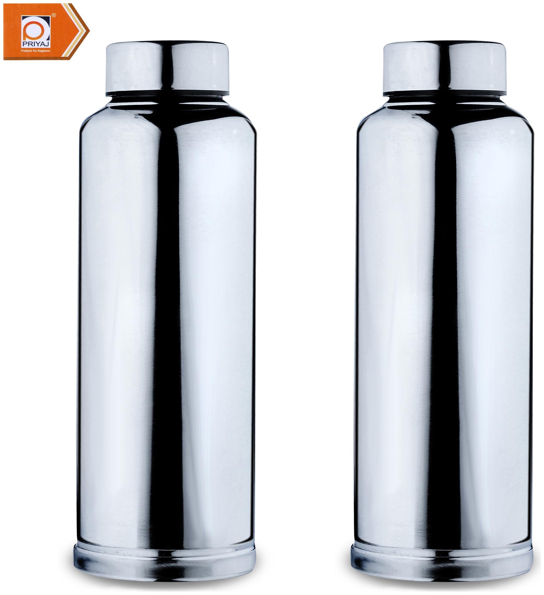 

PRIYAJ Stainless Steel Silver Water Bottle ( 700 ml Set of 2 )