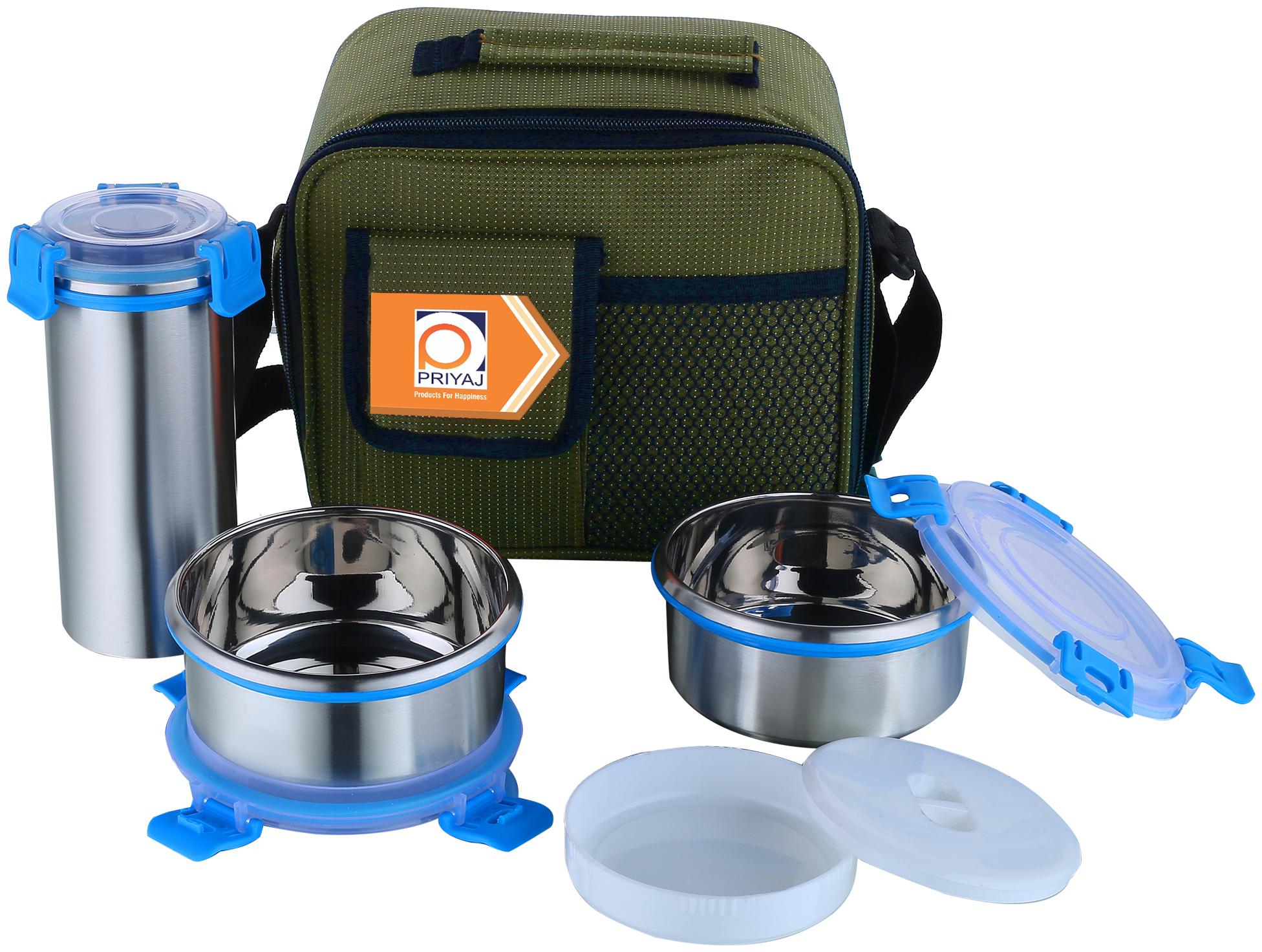 

PRIYAJ Blue 2 Containers Lunch box ( Set of 2 480 ml )
