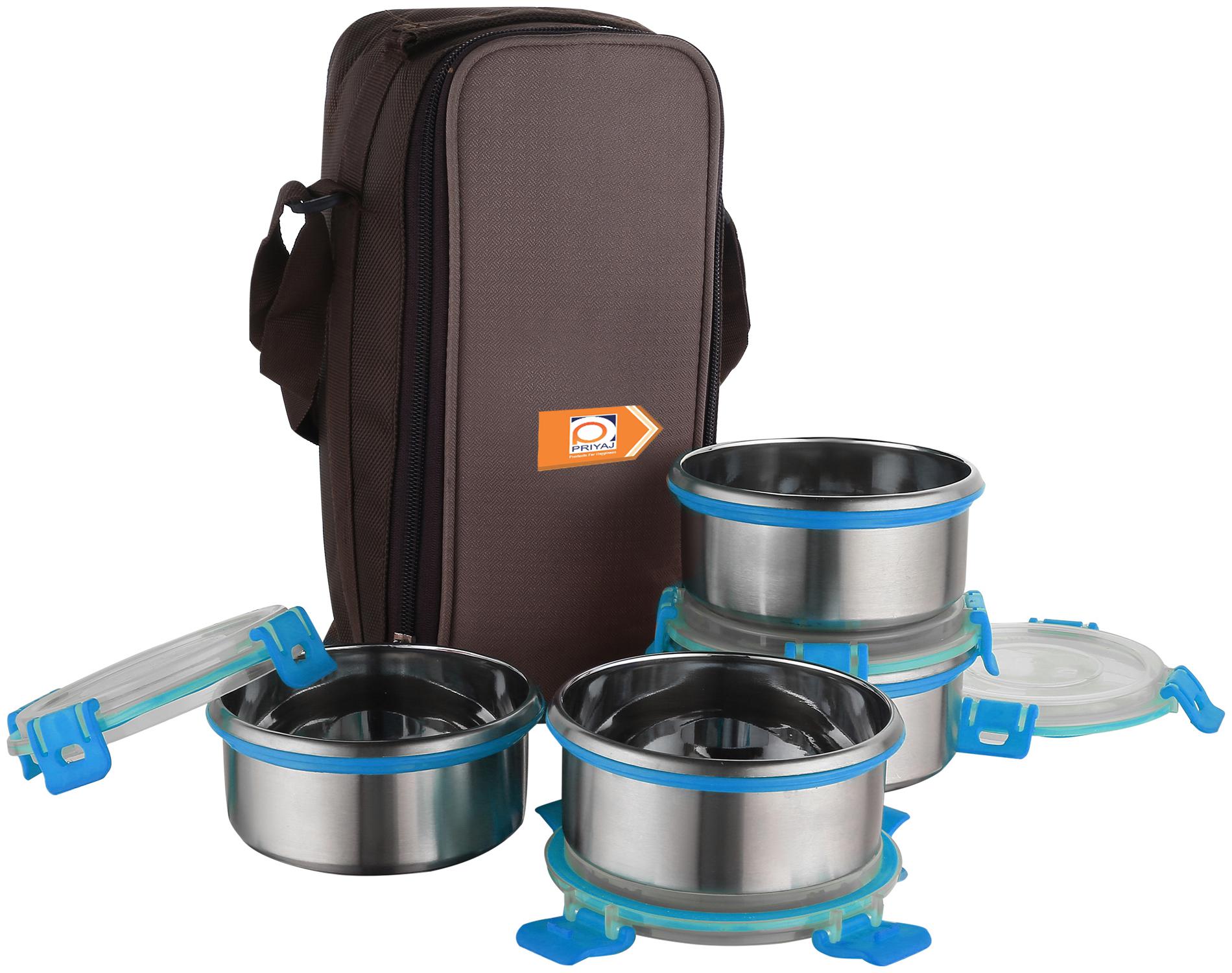 

PRIYAJ Blue 4 Containers Lunch box ( Set of 1 480 ml )