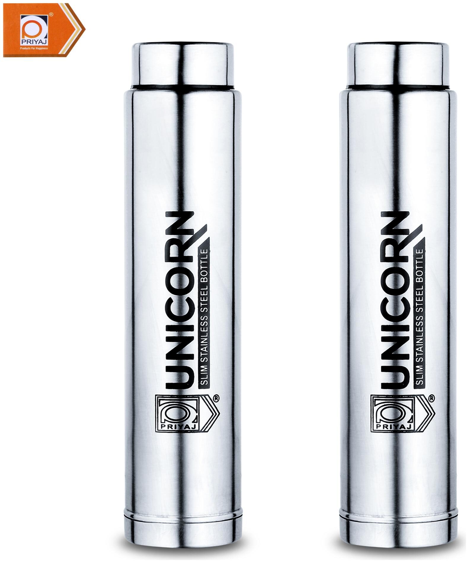 

PRIYAJ UNICORN Stainless Steel Silver Water Bottle ( 560 ml Set of 2 )