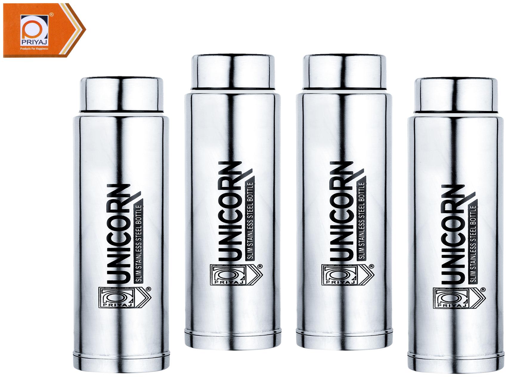 

PRIYAJ Stainless Steel Silver Water Bottle ( 350 ml Set of 4 )