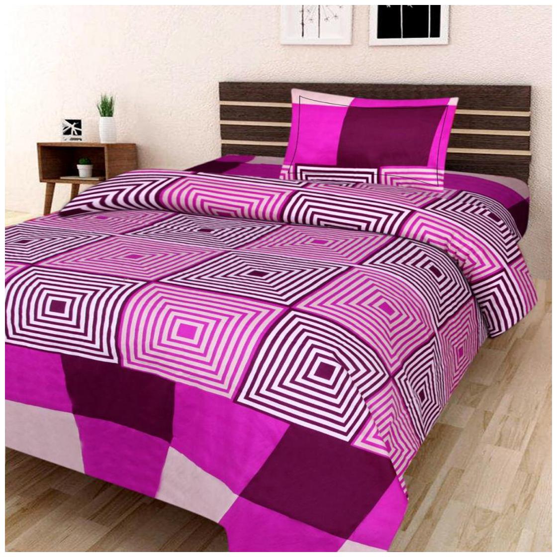 

Profit Blitz 3D Printed Multicolor Single Bedsheet With 1 Pillow Cover