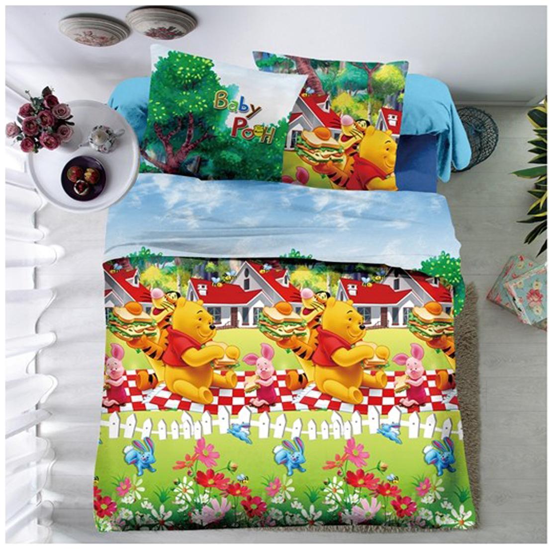 

Profit Blitz Glace Cotton Double Cartoon Bedsheet With Two Pillow Covers