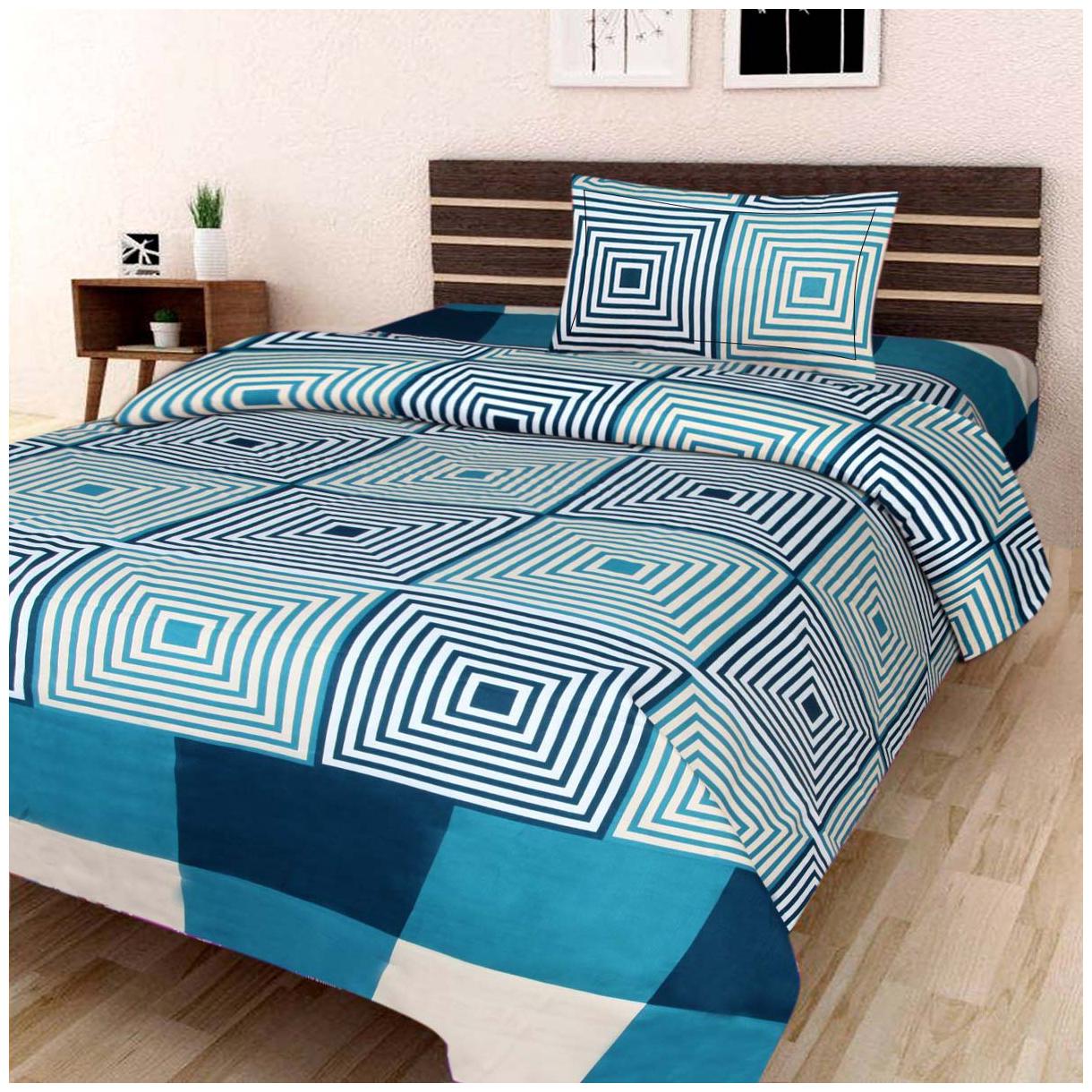 

Profit blitz Microfiber Abstract Single Size Bedsheet 144 TC ( 1 Bedsheet With 1 Pillow Covers Multi )