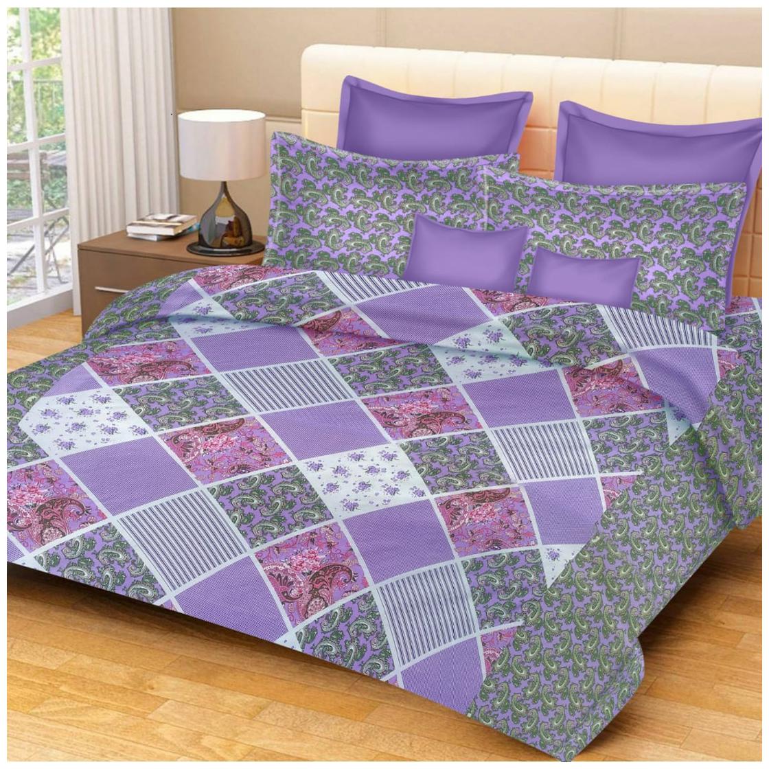 

Profit blitz Cotton Abstract King Size Bedsheet ( 1 Bedsheet With 2 Pillow Covers Multi )