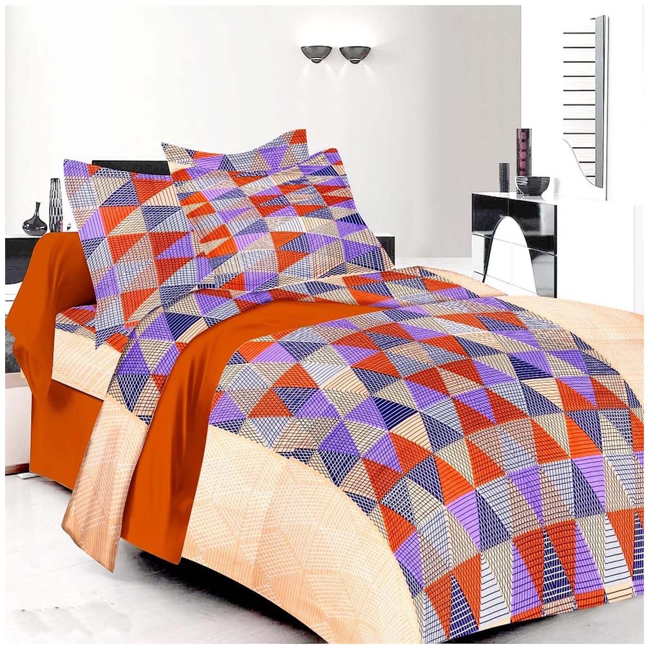 

Profit blitz Cotton Abstract Double Size Bedsheet 240 TC ( 1 Bedsheet With 2 Pillow Covers Multi )