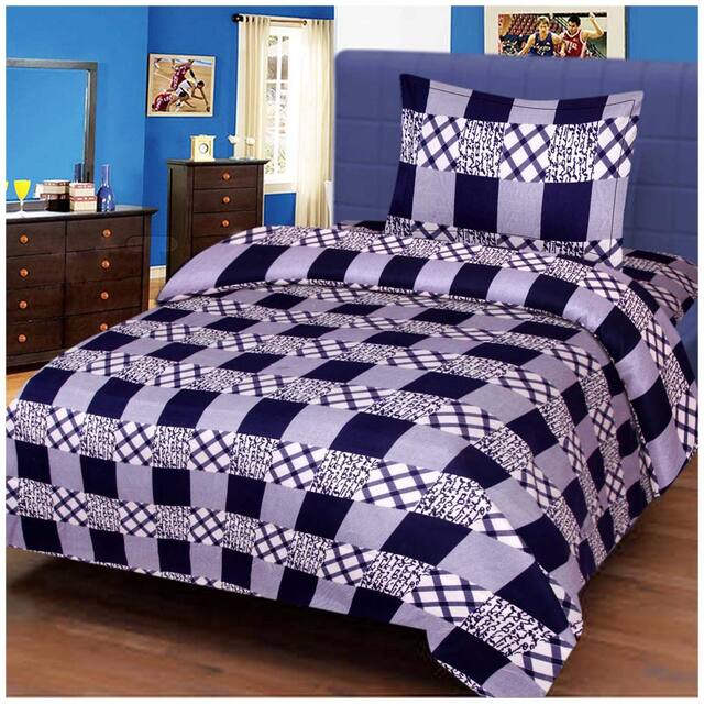 Profit blitz Microfiber Abstract Single Size Bedsheet 104 TC ( 1 Bedsheet With 1 Pillow Covers , Multi )